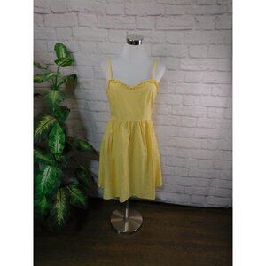 Roolee Mackinley Sweetheart Dress Yellow Sundress Small 100% Cotton